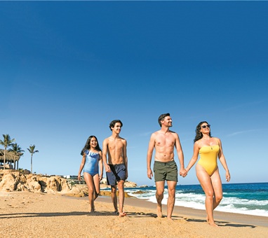 Certified Blue Flag beach eco-label sign in Los Cabos