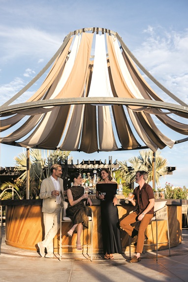 The Rooftop sky garden lounge at The Cape hotel overview