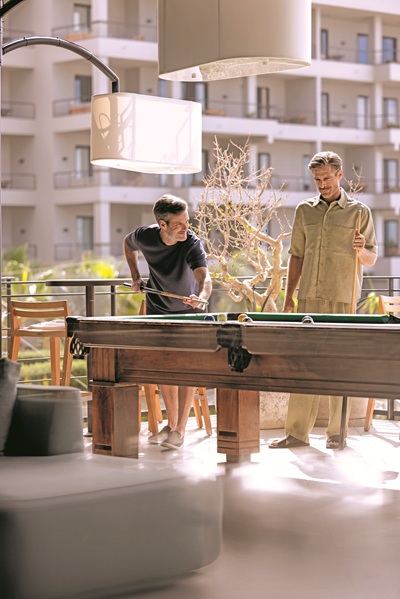 Executive team-building cocktail venue lounge on a Cabo terrace
