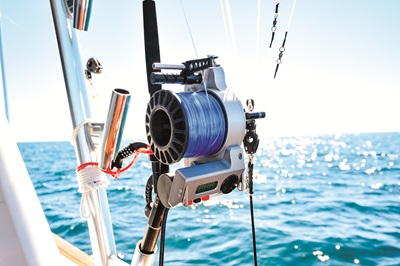 Angler fighting a trophy yellowfin tuna in Los Cabos offshore waters