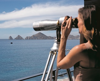 Interior of an elegant ocean-view suite in a Cabo boutique hotel