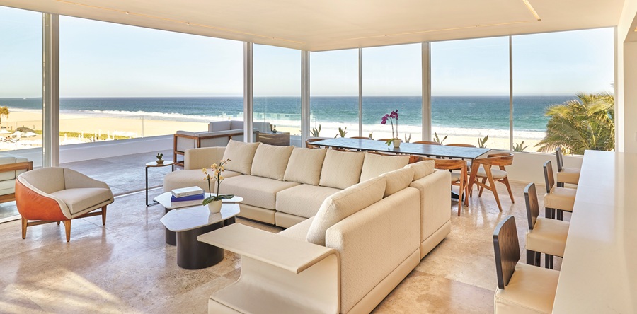 Lush landscape and modern villa architecture at Park Hyatt Los Cabos